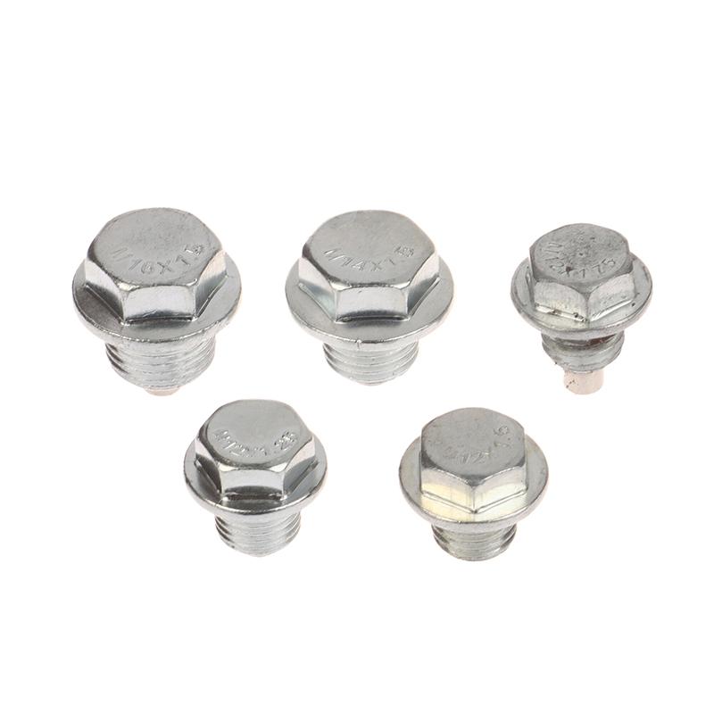 1 Stück Autozubehör Magnetischer Saug-Ablassschrauben mit 5 Dichtungen Neodym-Magnet Edelstahlbolzen Heavy Duty Ölstopfen