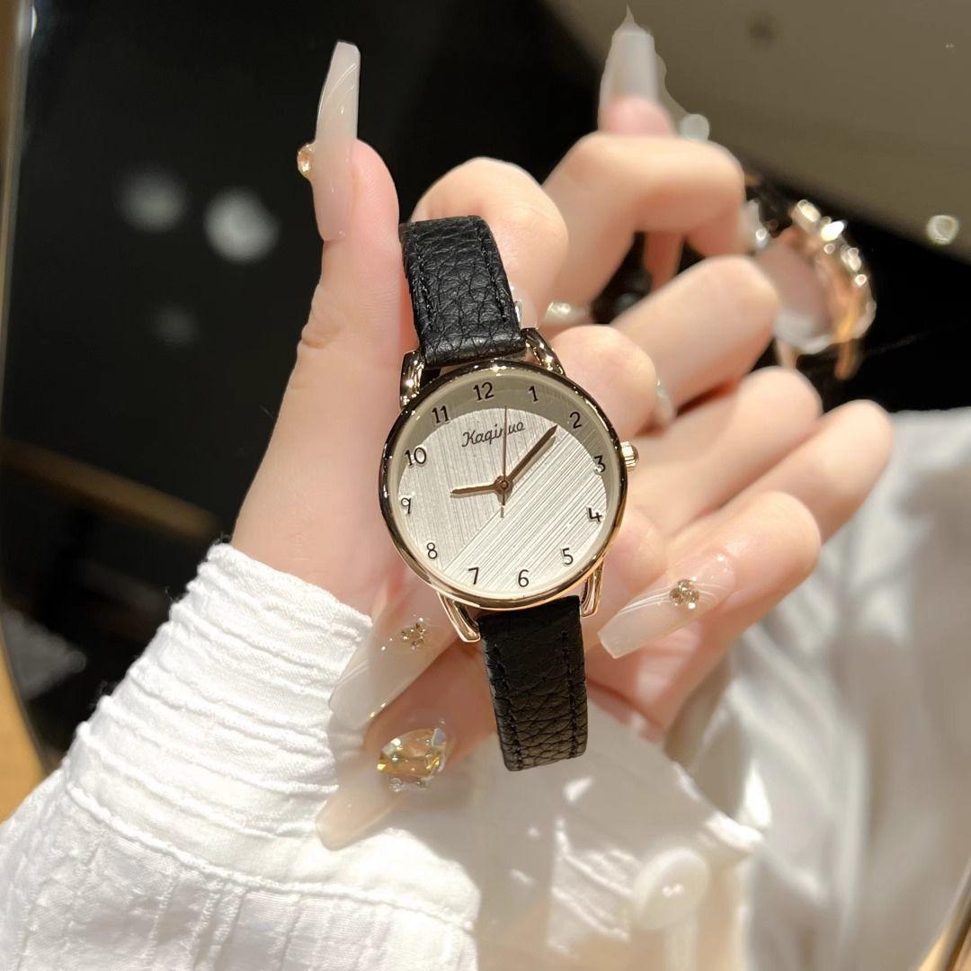 

Korean Small Fresh Watch Female Model Student Junior High School Girls Exam Special Style Niche Simple Quartz Watch прохладный черный