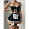 Sexy lace maid apron lingerie set with straps,tempting housemaid costume,intimate outfit with delicate lace for role play and adult fashion wear