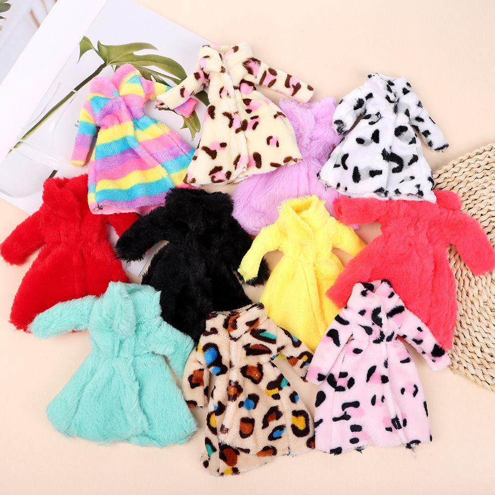 Plush Clothing Accessories Mini Nightgown Party Dressing Long Coat Winter Overcoat