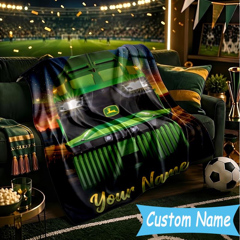 Custom Personalized Blanket John-Deere Soft Throw Blanket, Suitable for Family and Friends, Sofa Blanket,Home Decor Christmas gift