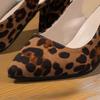 Fashion Plus Size 2025 Summer Modern Women's Closed Toe Sandals Fashion Dress Leopard Chunky Heels Buckle Strap Shoes Daily Retro Sandal