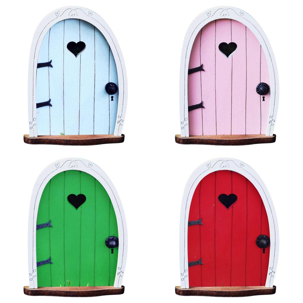 Wooden Craft Miniature Door Ornament For Garden Decor And Home Interior Design