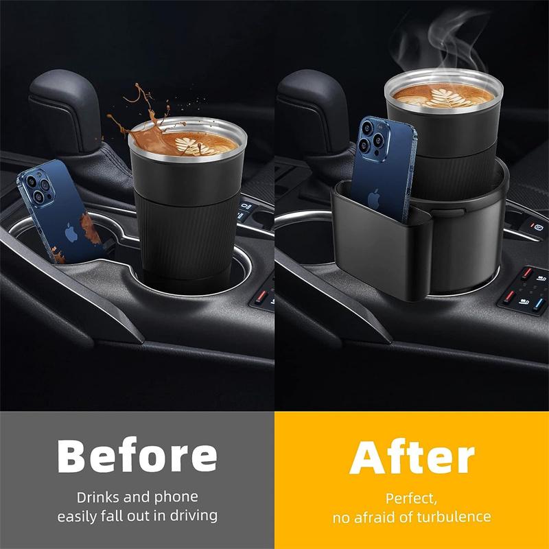 Car Cup Holder Expander Cupholder Adapter Multipurpose Auto Interior Expandable Organizer Storage Accessories With Phone Holder