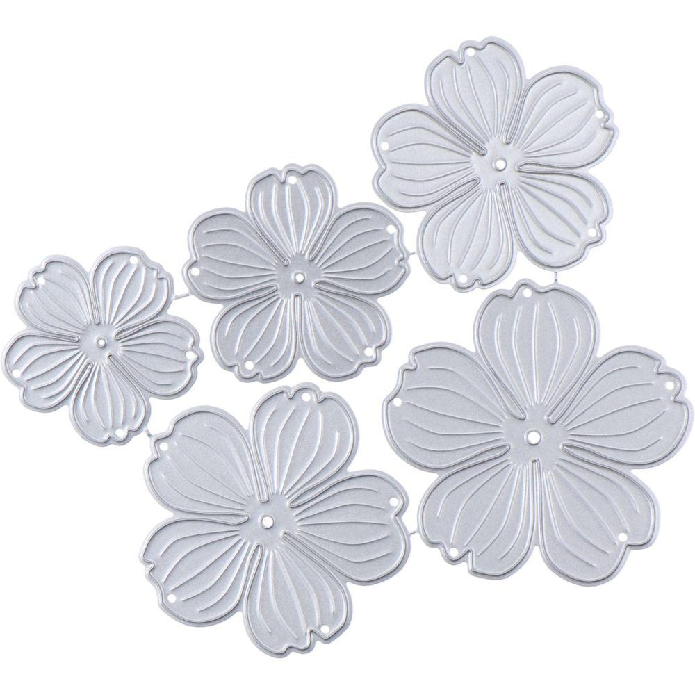 5pcs Carbon Steel, Metal Embossing Stencils Sliver Flower Wedding Cutting Dies DIY Craft Album