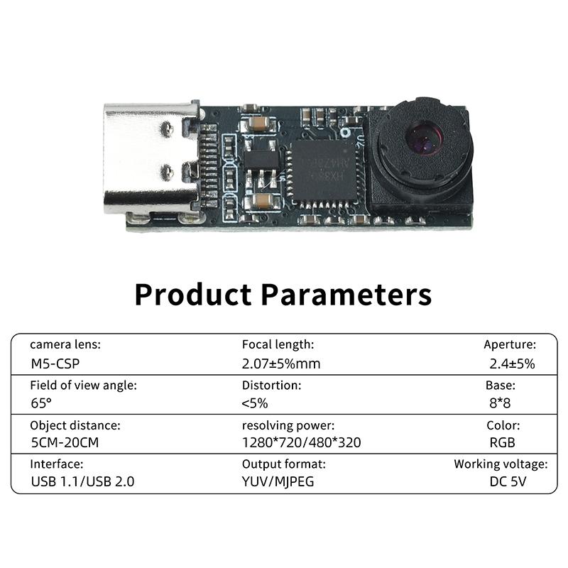 Mini Usb Type-C Camera Module For Esp32S3 Win 10 11 Android 720P 1280*720 1Mp 65 Degrees For Esp32-S3 Development Board