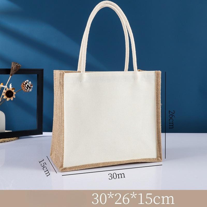 Jute Tragetasche Jute Tragetasche Vintage Wiederverwendbare Lebensmittel Einkaufen Hochzeit Geburtstagsgeschenktasche Handgemachte Leinentaschen Tragbare Damenhandtaschen