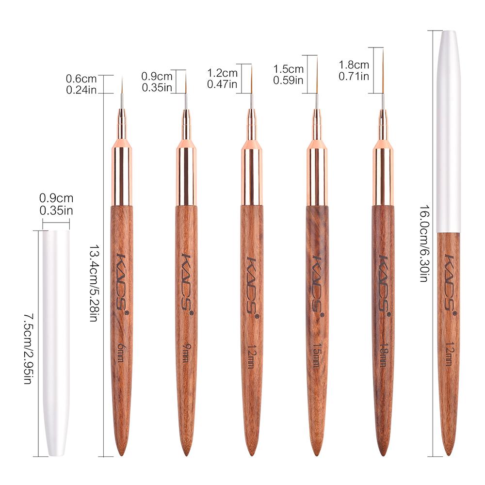 6/9/12/15/18MM Nail Liner Brush Nail Art Pen Brush Drawing Lines Stripe Painting Flower Pen Nail Art Brush DIY Manicure Tools