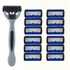 Men's Manual Razor Safety Razor 6-layer Stainless Steel Hair Removal Knife Replaceable Razor Head Razor Tools