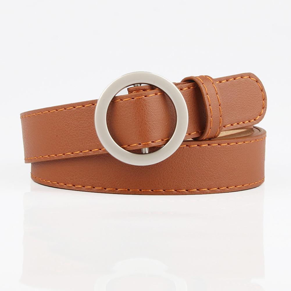 Women Fashion Casual Dark Circle Round Buckle Waist Belt