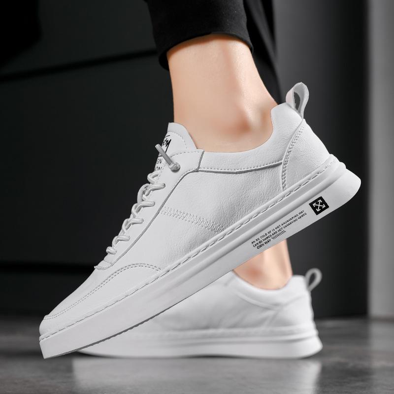 Microfiber Leather Low-top Lace-up-free Casual Shoes Lightweight Lazy Skateboard Shoes