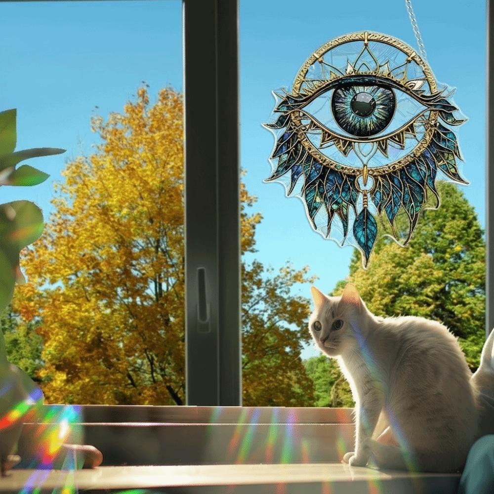 Eye Shape Evil Eye Decoration 2D Flat Hanging Pendant Wall Decoration Sun Catcher  Garden Decor