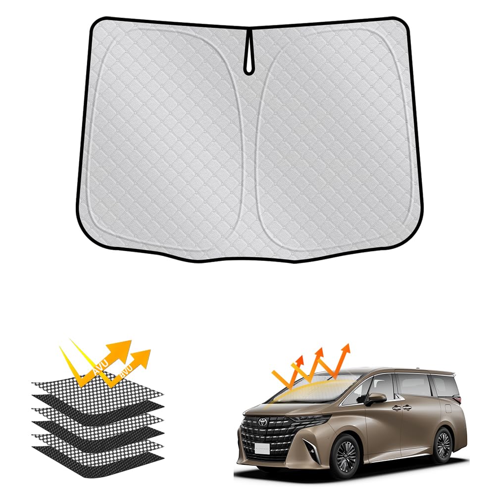Sunshade for Toyota 30 Series Shading 2025 New Heat and UV No Suction Cup Sunshade for Easy To Car Prevents Interior Privacy Storage Bag Heat Silver