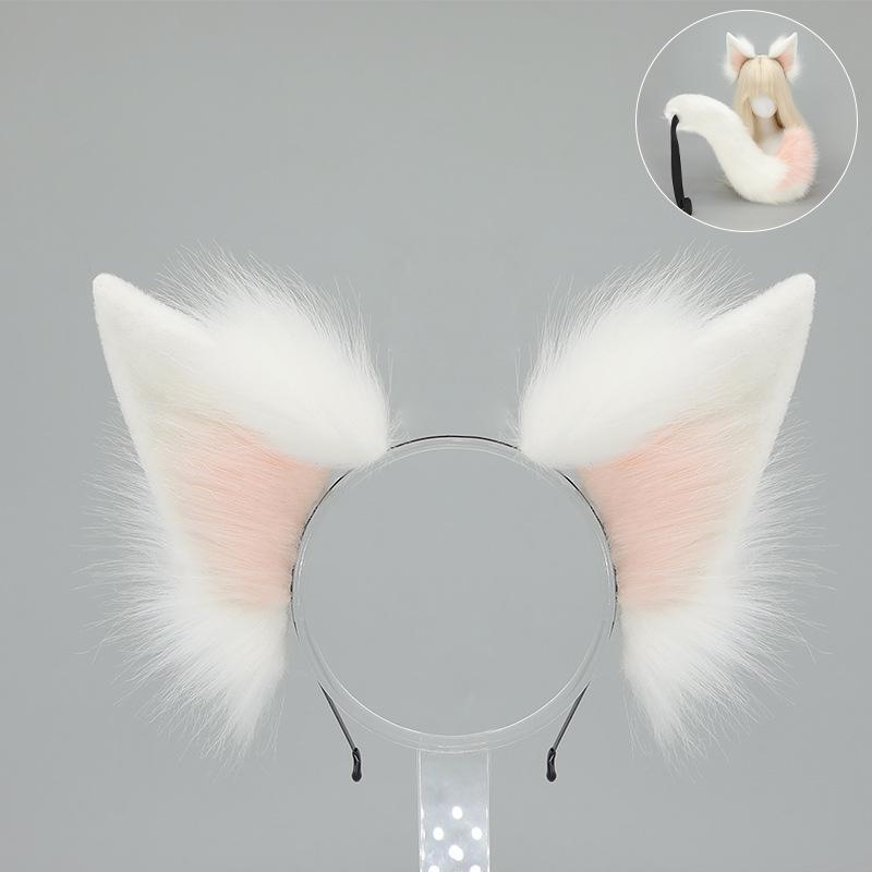 Halloween Fox Ears & Tail Set - Yokai Fox Cosplay Prop, Handmade Fox Girl Kemonomimi Headband