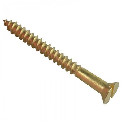 Forgefix Wood Screws, Slotted, Csk, Brass