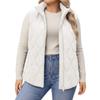 Gilet trapuntato imbottito da donna senza maniche con colletto alto e zip per autunno inverno
