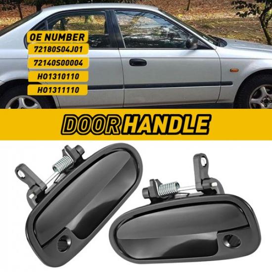2PCS Door Handle Exterior 1996-2000 Fit Civic Honda Primed Plastic Front