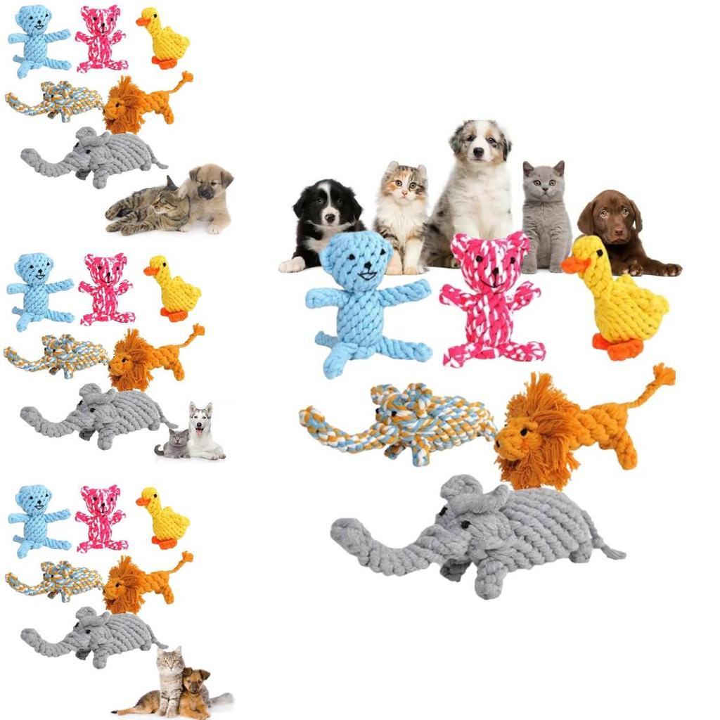Handcrafted Animal Pet Toys For Dogs Featuring Colorful Cotton Rope Durable Chew Duck Giraffe Moose Ideal For Interactive Playtime