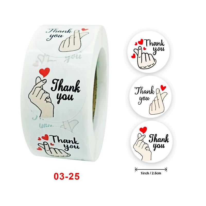 500pcs Round Labels Thank You Gift Sealing Sticker Kraft Paper Candy Gift Box Bag Wedding Holiday birthday party decoration tags