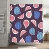 Bathroom Decor Shower Curtain with Fig Leaf Watermelon Slice Print in Purple Blue Polyester Fabric Ships Worldwide from China (M