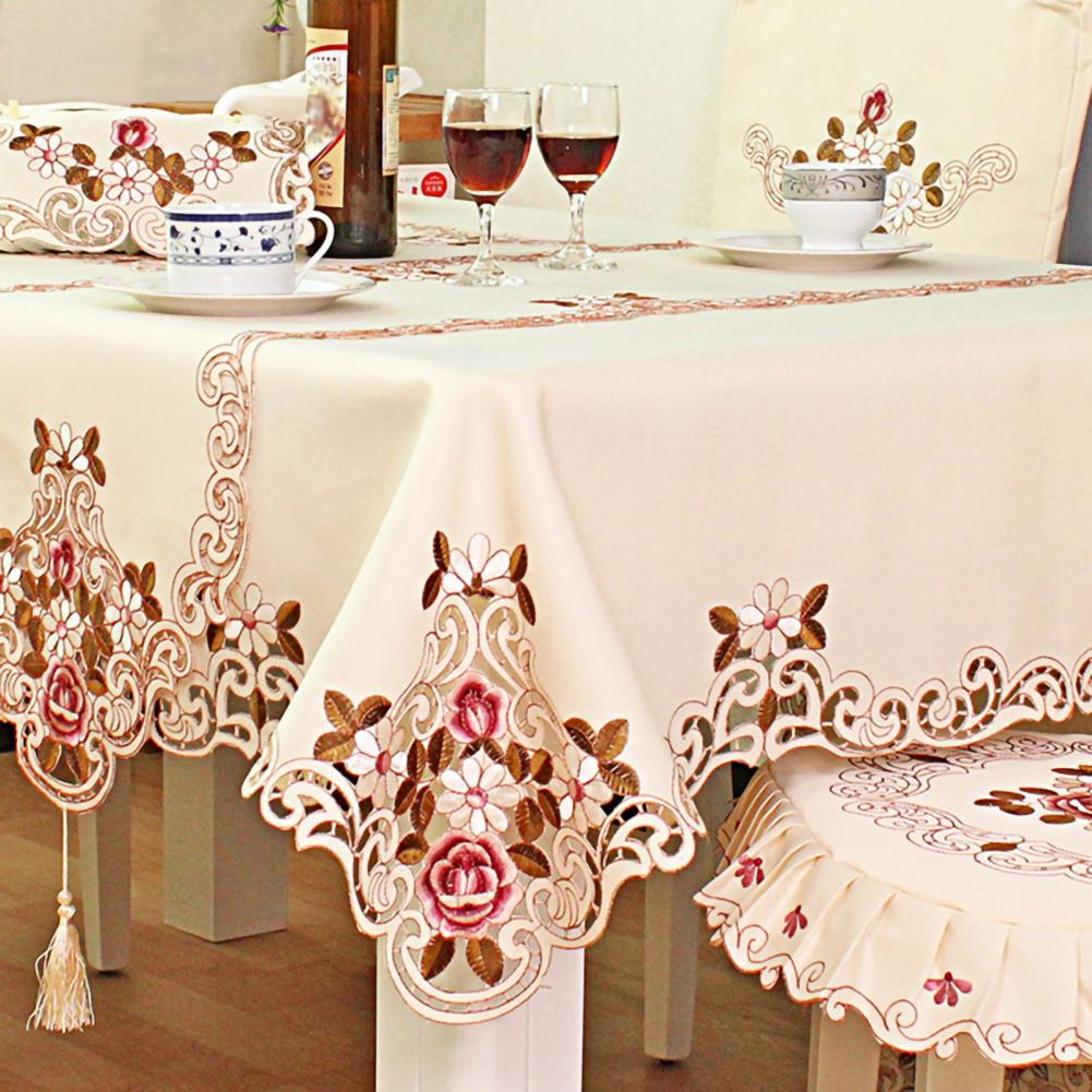 Retro Flower Tablecloth Butterfly Morning Glory Washable Thicken Cotton Rectangular Round Table Cloth Manteles