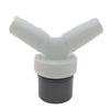 Space Saving Washing Machine Drain Connector Double Outlet Y Design for 40mm Pipe Installation Plastic and Metal Texture
