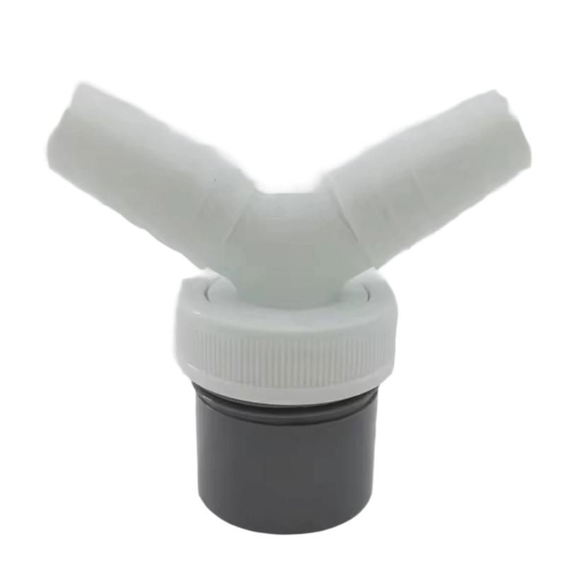 Space Saving Washing Machine Drain Connector Double Outlet Y Design for 40mm Pipe Installation Plastic and Metal Texture