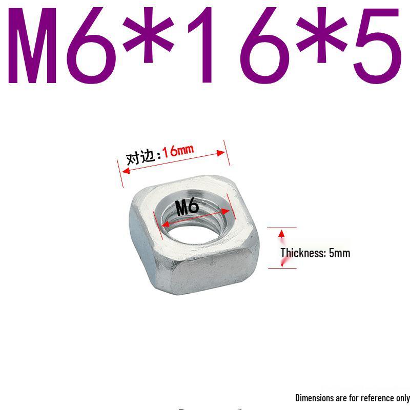 Galvanized Thin Square Nut Cap M4-M16