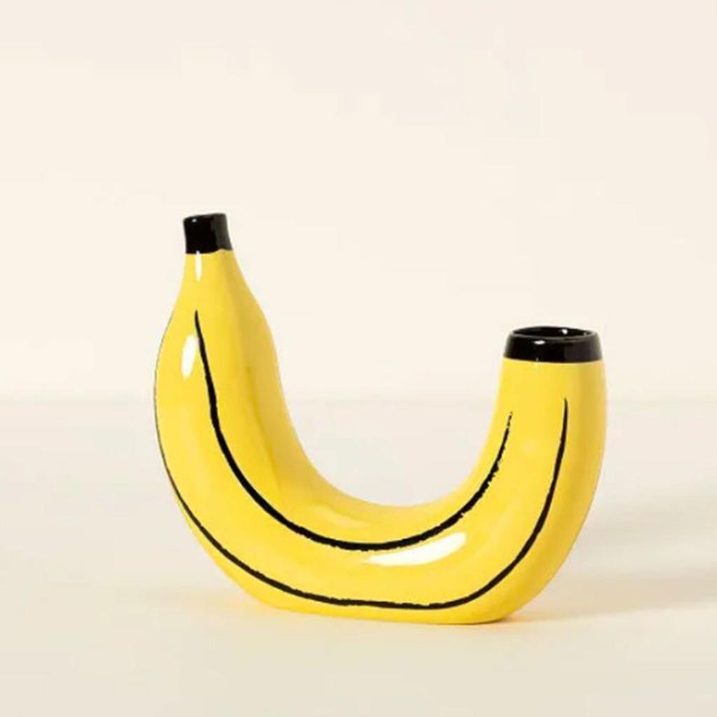 Artistics Banana Shape Resins Vases Decorative Flower Arrangement Container for Home Office Tabletop Floral Display