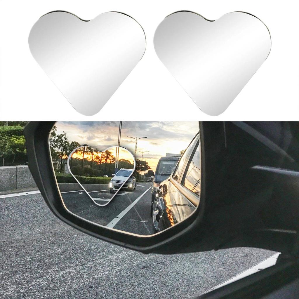 Blind Spot Mirrors 2 Pieces Heart Shaped Rearview Convex Mirror Removable Adjustable Safety Assist Glass Wide Angle Auto Parts