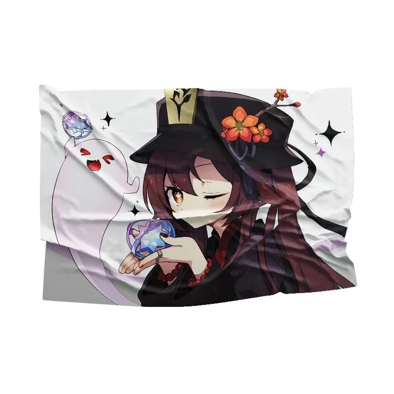 Genshin Impact Blankets Soft Upholstery Sofa Blankets Bed Blankets Gamers Chair Blankets Anime Blankets flannel custom blanket