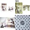 Butterfly Floral Iron Tower Bathroom Rug Set Water Absorbent Non Slip Floor Mat For Home