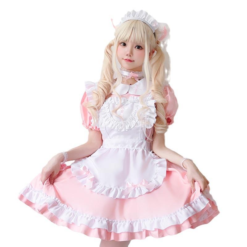 Cat Pink Maid Outfit Japanese Anime Cute Cute Girl Maid Cosplay Maid Dress Princess Dress