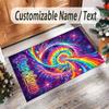 Decorative Artwork Theme Crystal Velvet Rug Personalized Custom Name Text Soft Floor Mat Home Decor