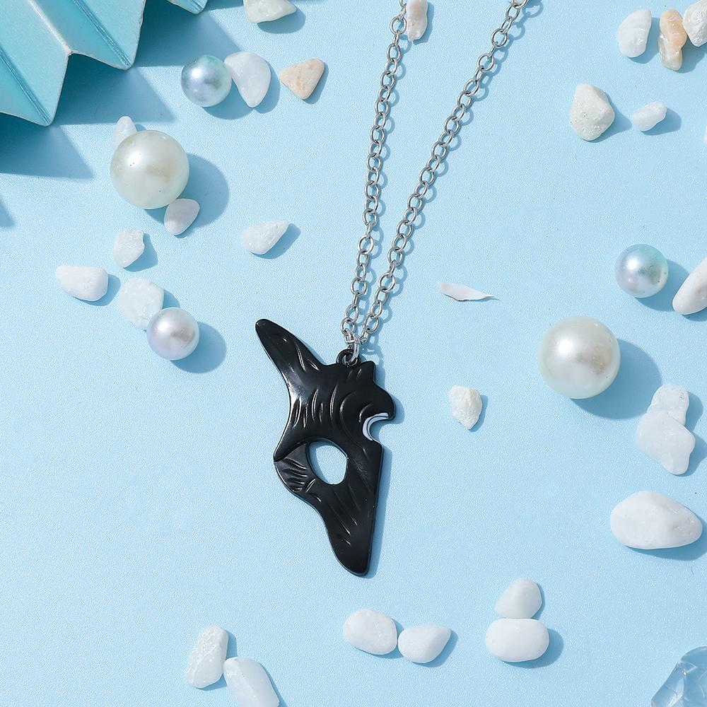 2PCS Antique Silver-plated Necklace Couple Vintage Style League of Legends Peripheral Sheep and Wolf Pendant Jewelry Fans Gifts