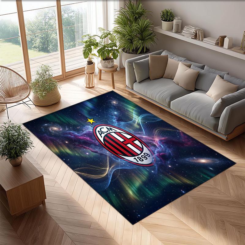 AC Milan Printed Flannel Area Rug Non Slip Soft Polyester Floor Carpet Indoor Decor Mat for Bedroom Living Room Sofa Game Room Home Decoration