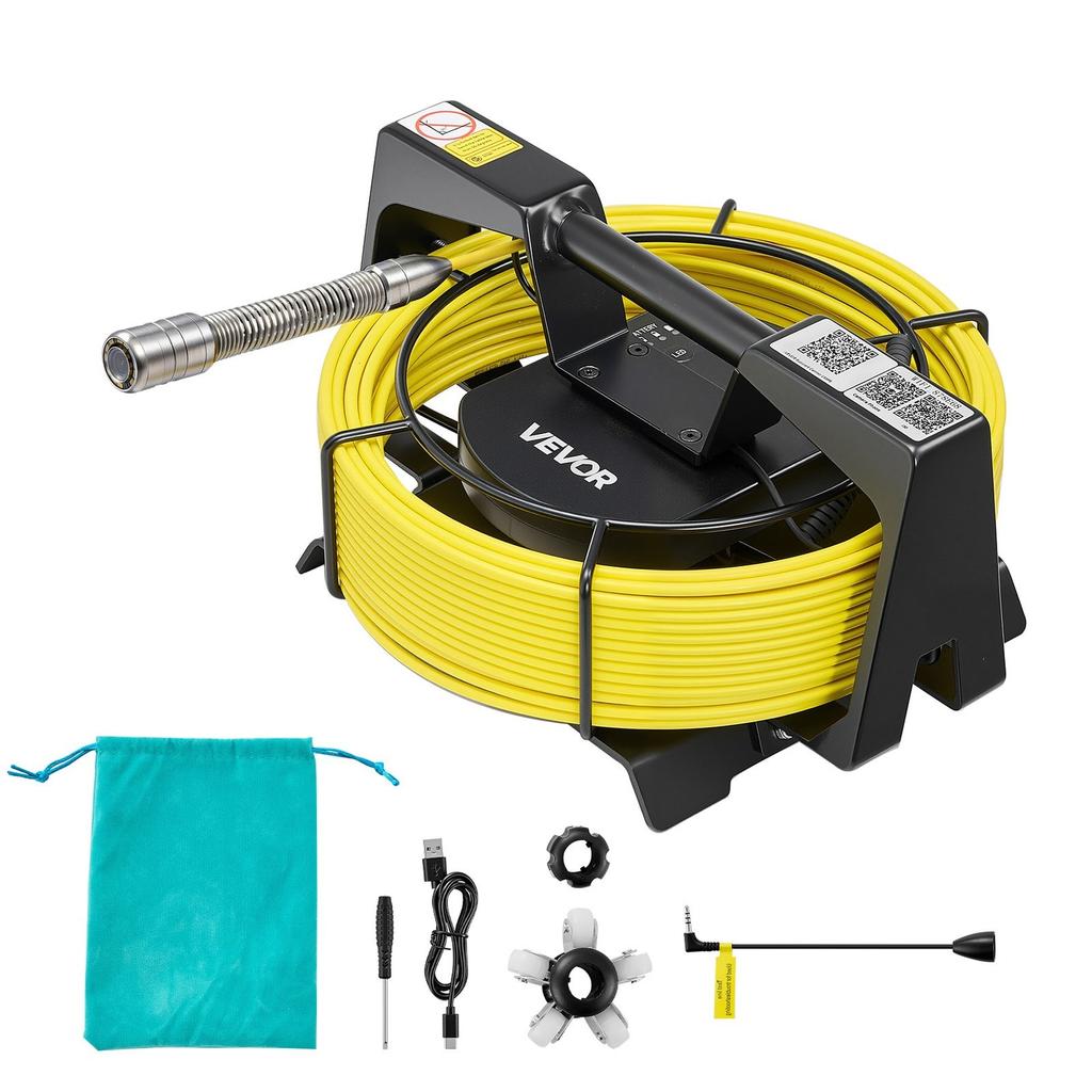 2026 Upgraded Sewer Camera with WiFi, 30m Drain Pipeline Camera, IP68 Snake Plumbing Cameras with Light- 12 LEDS, Wireless WiFi Connectivity to