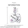 925 Silver Pink Heart Charm Pendant For Mother Sisters Daughter Friend DIY Jewelry Fit Original Bracelet Women Gift
