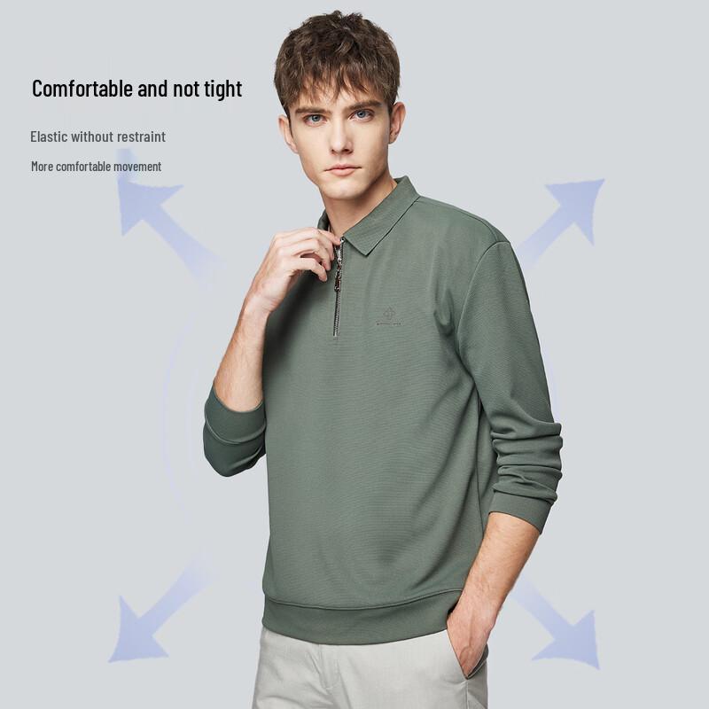 Hodo Men's Seamless Honeycomb Half-Zip Polo Shirt