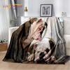 Couverture en peluche douce pour animal de compagnie, motif dessin animé français Pit Bull, en flanelle, pour salon, chambre à coucher, lit, canapé, pique-nique