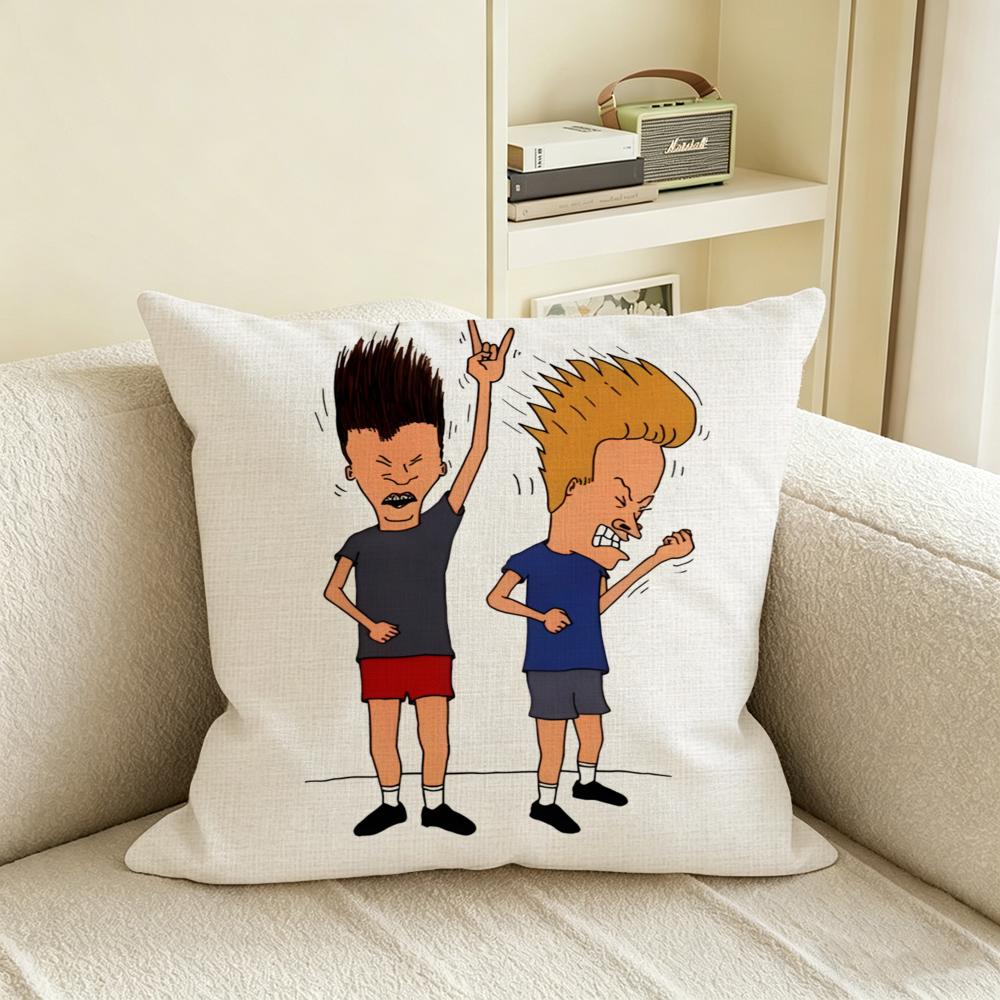 B-Beavis And Butt-Head Kissenbezug Natürliches Leinen Kissenbezug Set, All-In-One Dekoration Für Sofa, Schlafzimmer & Stuhl