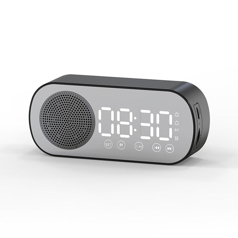 Digital Mirror Surface Alarm Clock FM Radio Portable Rechargeable Desktop Clock Ideal Holiday Birthday Gift Choice