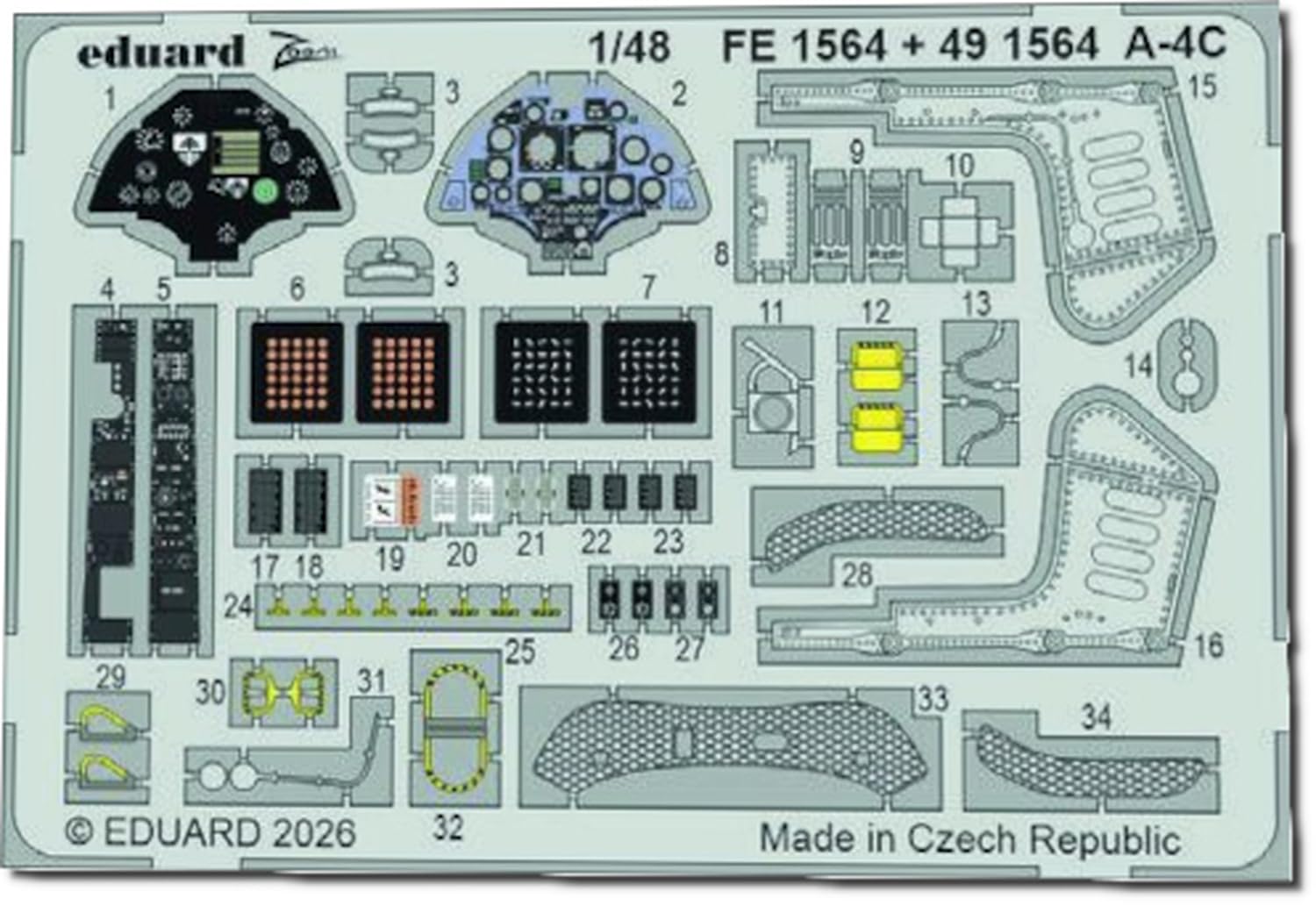 

Eduard Zoom Skyhawk Декали для моделирования Пластиковые детали для сборки модели Хобби EDUFE1564 1/48 A-4C (для Босса) (Самолет)