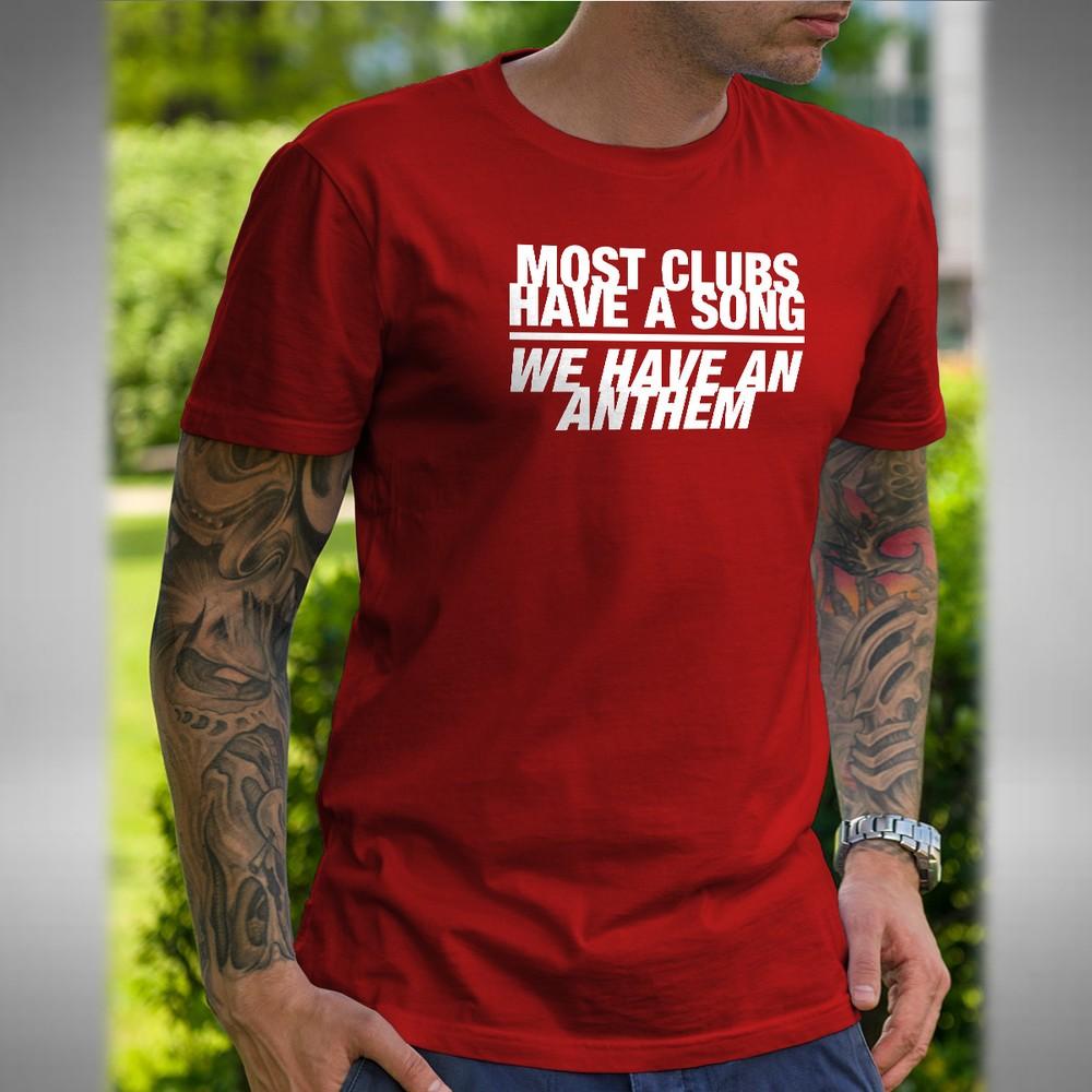 

Club Anthem T Shirt Funny Liverpool Football Quote Salah Bobby Mane XL