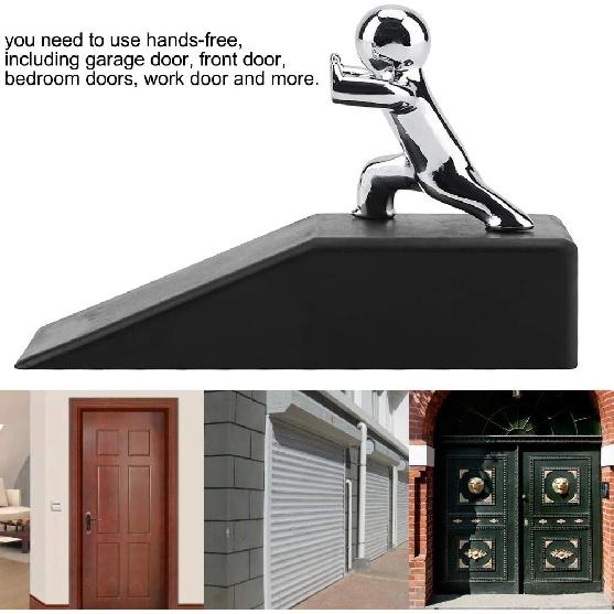Door Stopper, Zinc Alloy Little and Man with Non-Slip Rubber Bases Door Stop Anti-Collision Door Stopper Novelty Decorative