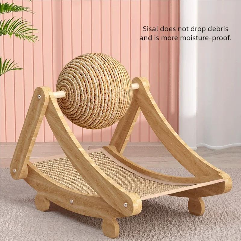 Vertical Cat Scratcher With Sisal Ball Cat Bed Sisal Durable Pet Lounge Chair Wear Resistant No Crumbs For Indoor Cats Kittens Pet Grinding Claw