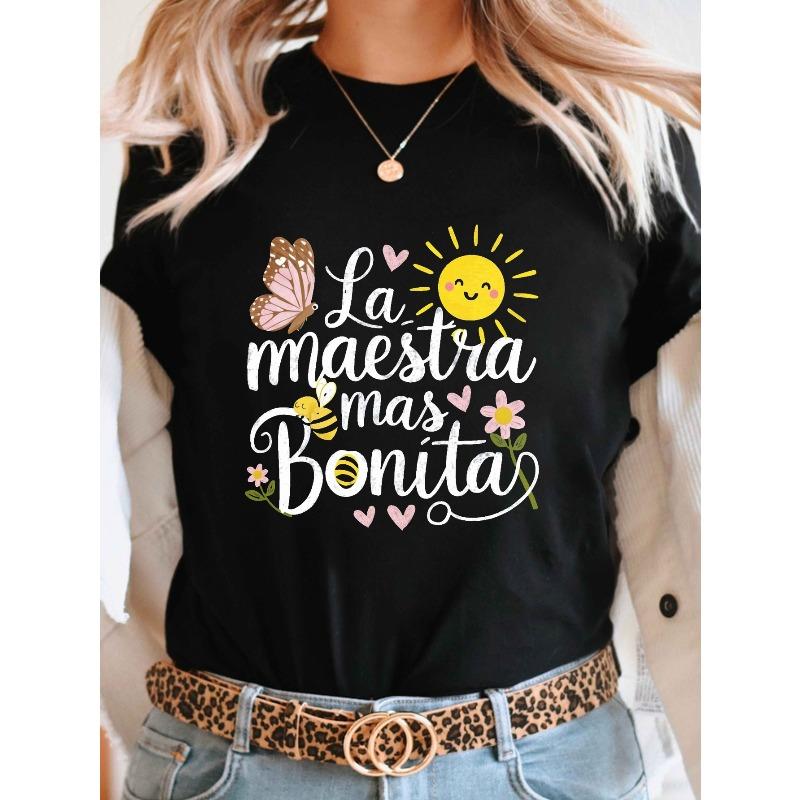 

A Lovely T-Shirt Featuring a Beautiful Teacher Design, Perfect for Casual Wear in The Summer And Spring, Designed for Women S чёрный