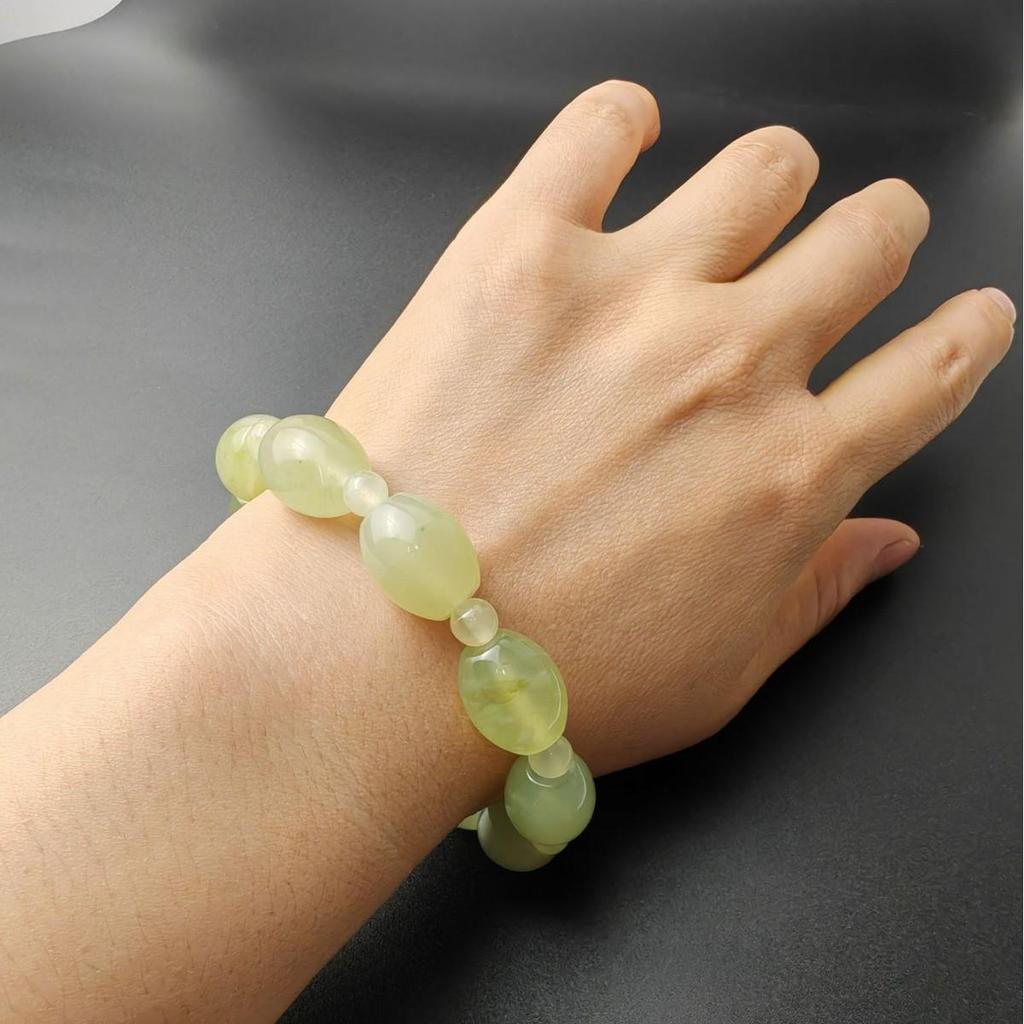 Unisex Ice-Transparent Xiu Jade Beaded Bracelet, High-Quality, Size 14×18, Ideal for DIY Jewelry