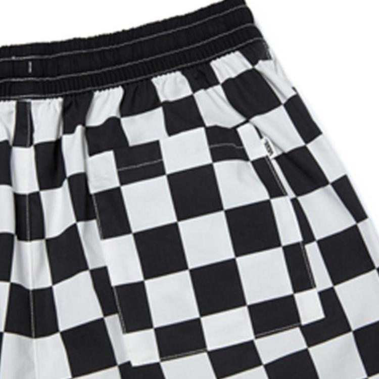 Vans Black And White Checkerboard Print Casual Straight Leg Shorts Women shorts VN0A4MN1J0Z