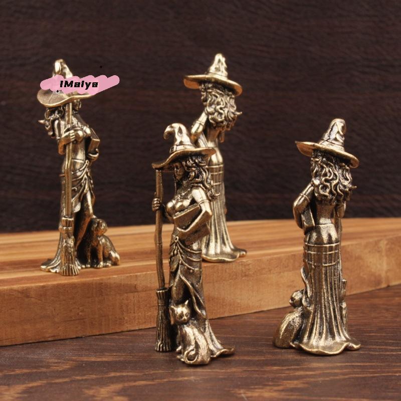 Magical Moon Witch Figure Ornament, Home Decor, Wizard Statue, Living Room/Entrance Decoration, Halloween Party Goth Home Decor